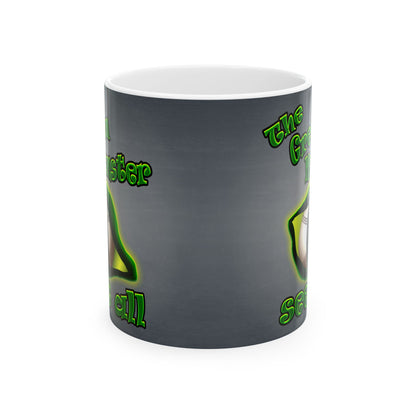 green monster - White Mug (grey-light grey)