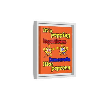 popping like popcorn - framed canvas art (orange)