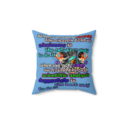 doggystyle - Faux Suede Square Pillow - (light blue)