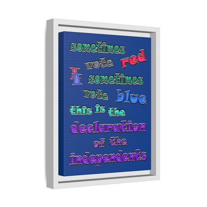declaration of the independents - framed canvas art (dark blue)