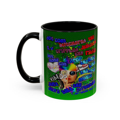 drop the beat - Accent Mug (logo green)