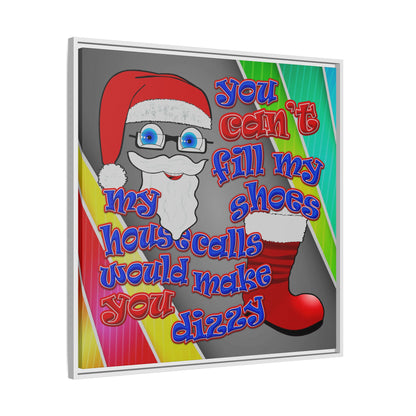 santa's shoes - framed canvas art (rainbow split)