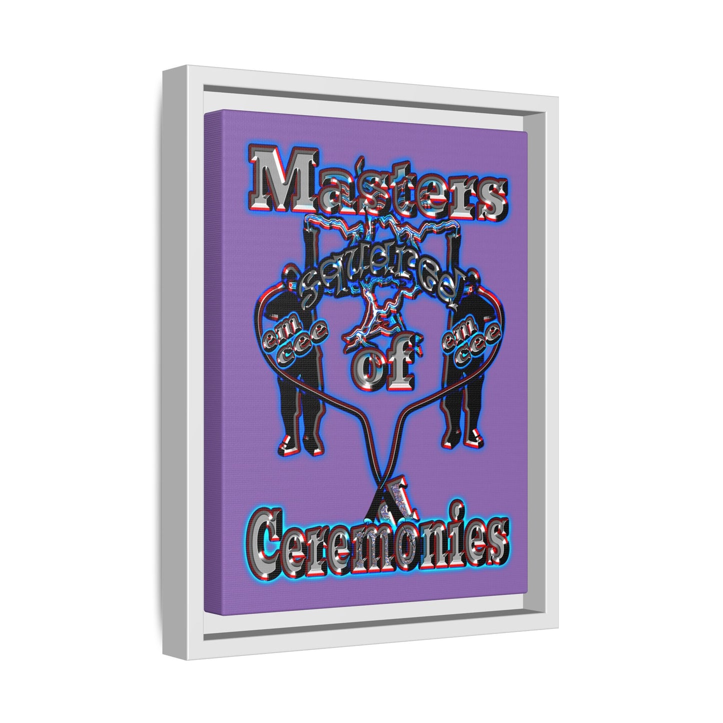 em cee squared - framed canvas art (light purple)