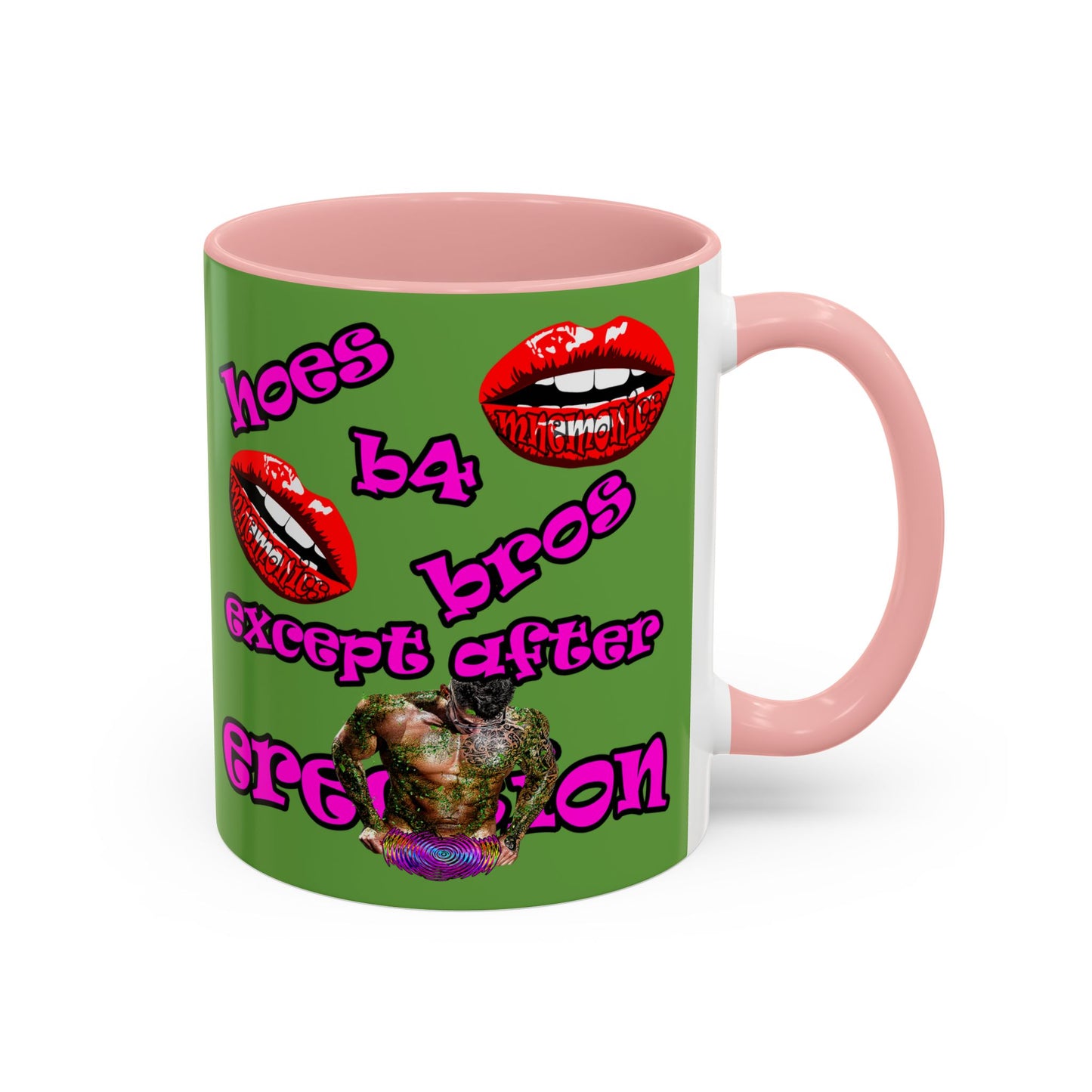hoes b4 bros - Accent Mug (green)