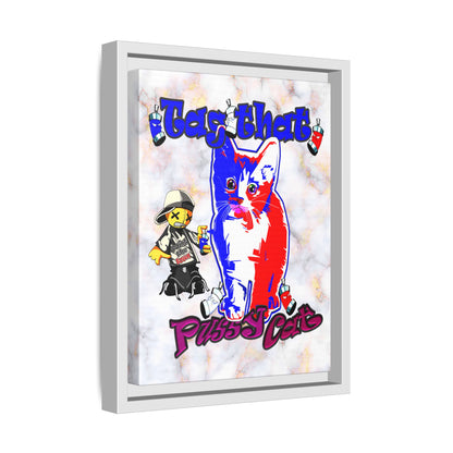 tag that - framed canvas art (white marble)