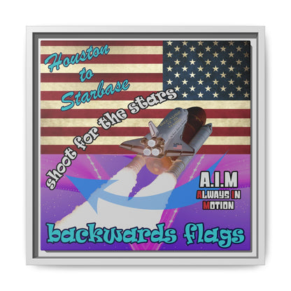 shoot for the stars - framed canvas art (purple-pink wave)
