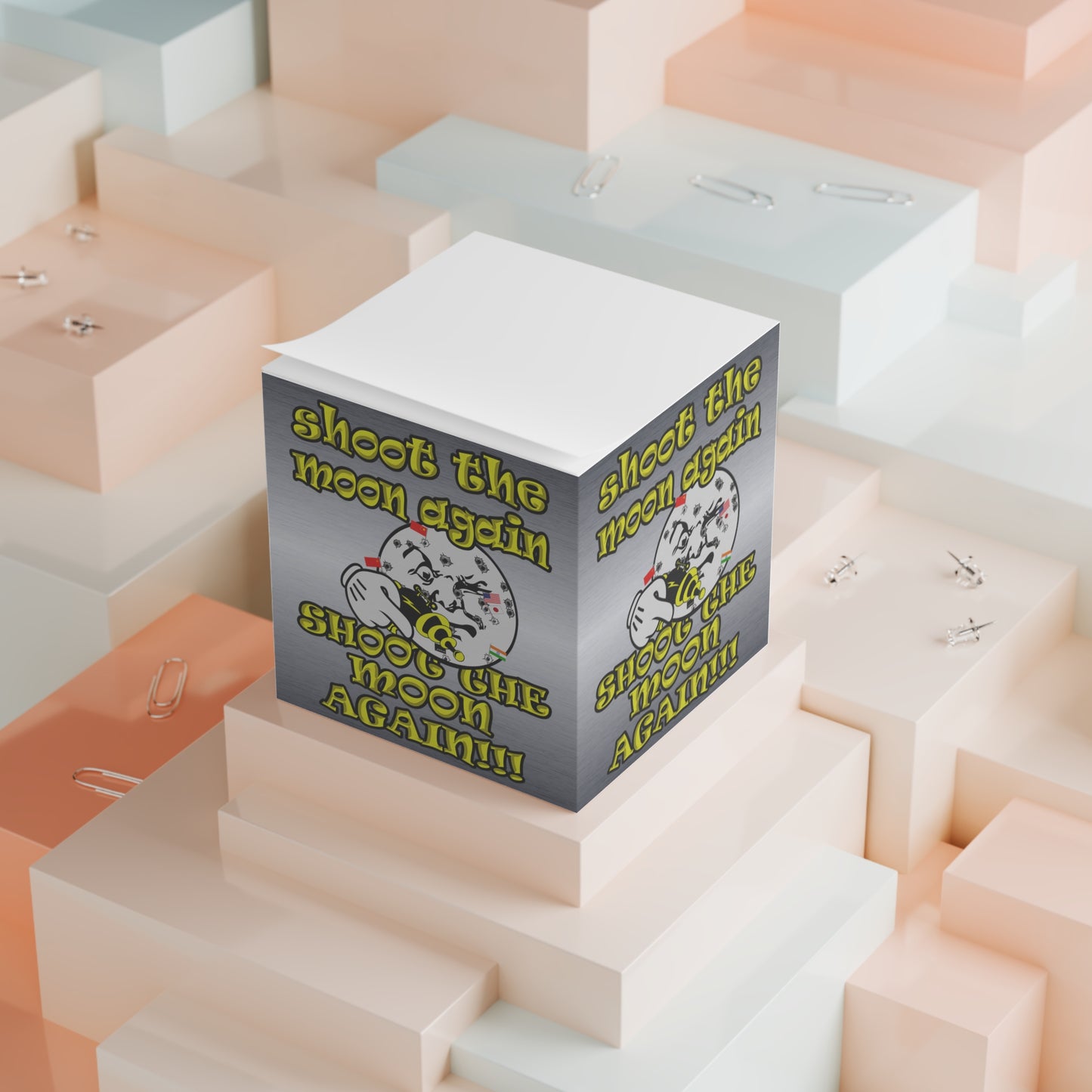 shoot the moon again - note cube (brushed nickel)