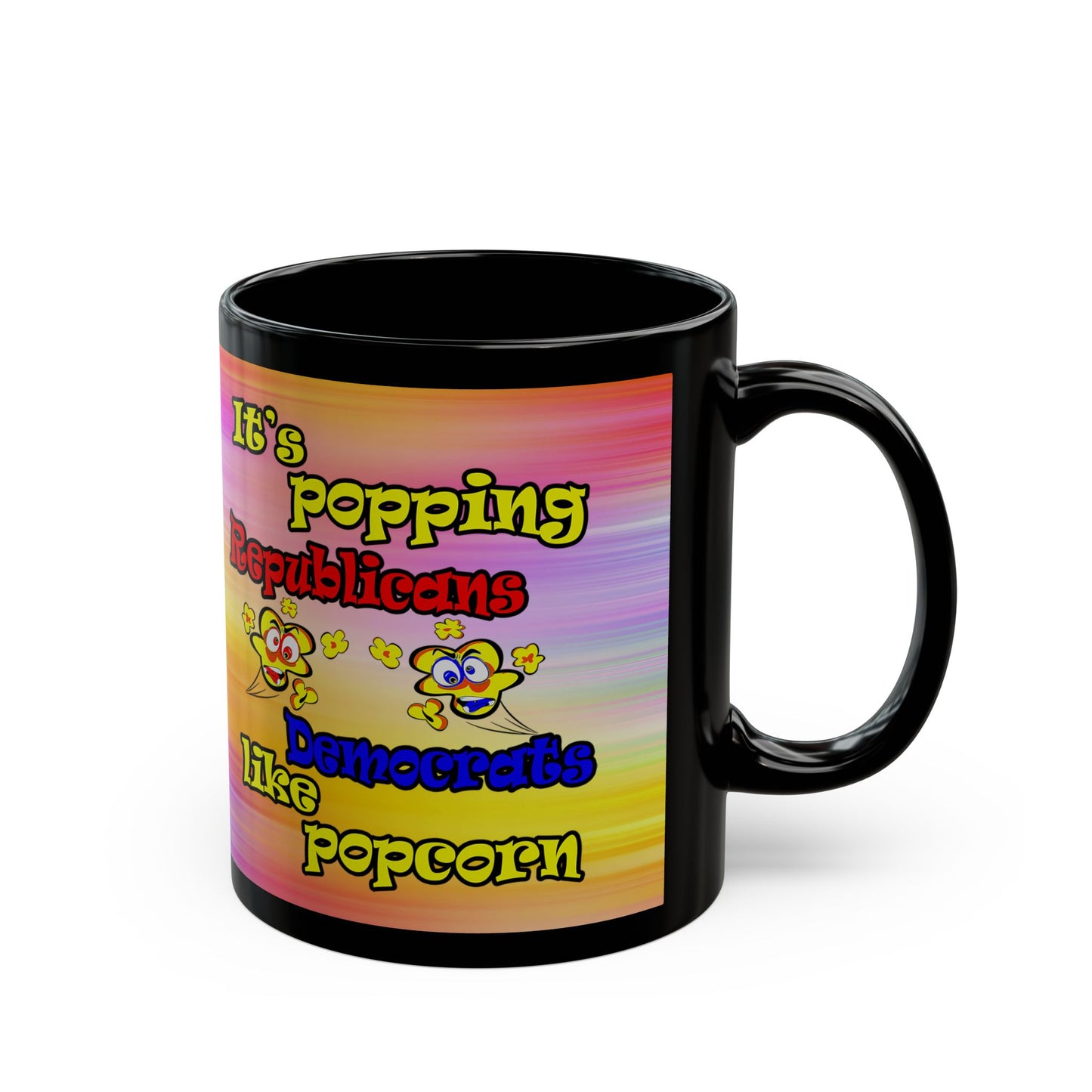 popping like popcorn - Black Mug (color blur)