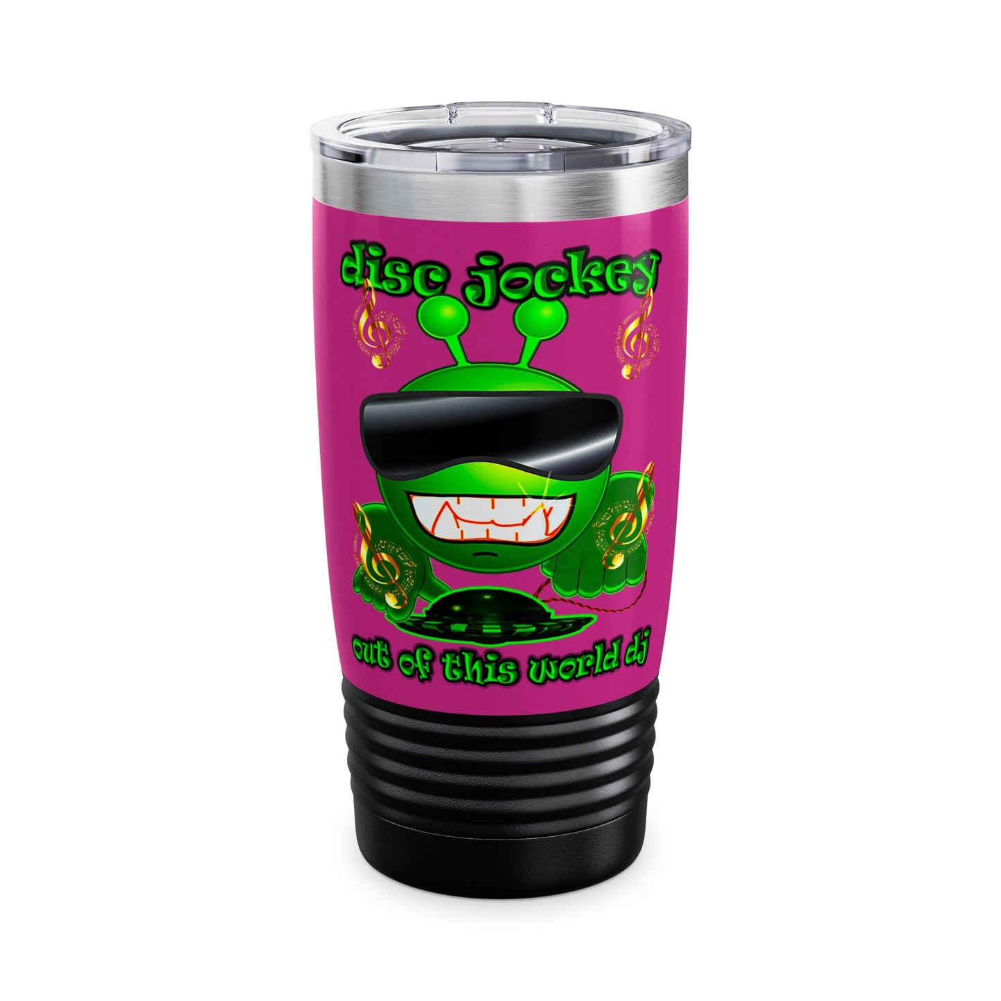 disc jockey - Ringneck Tumbler, 20oz (pink)