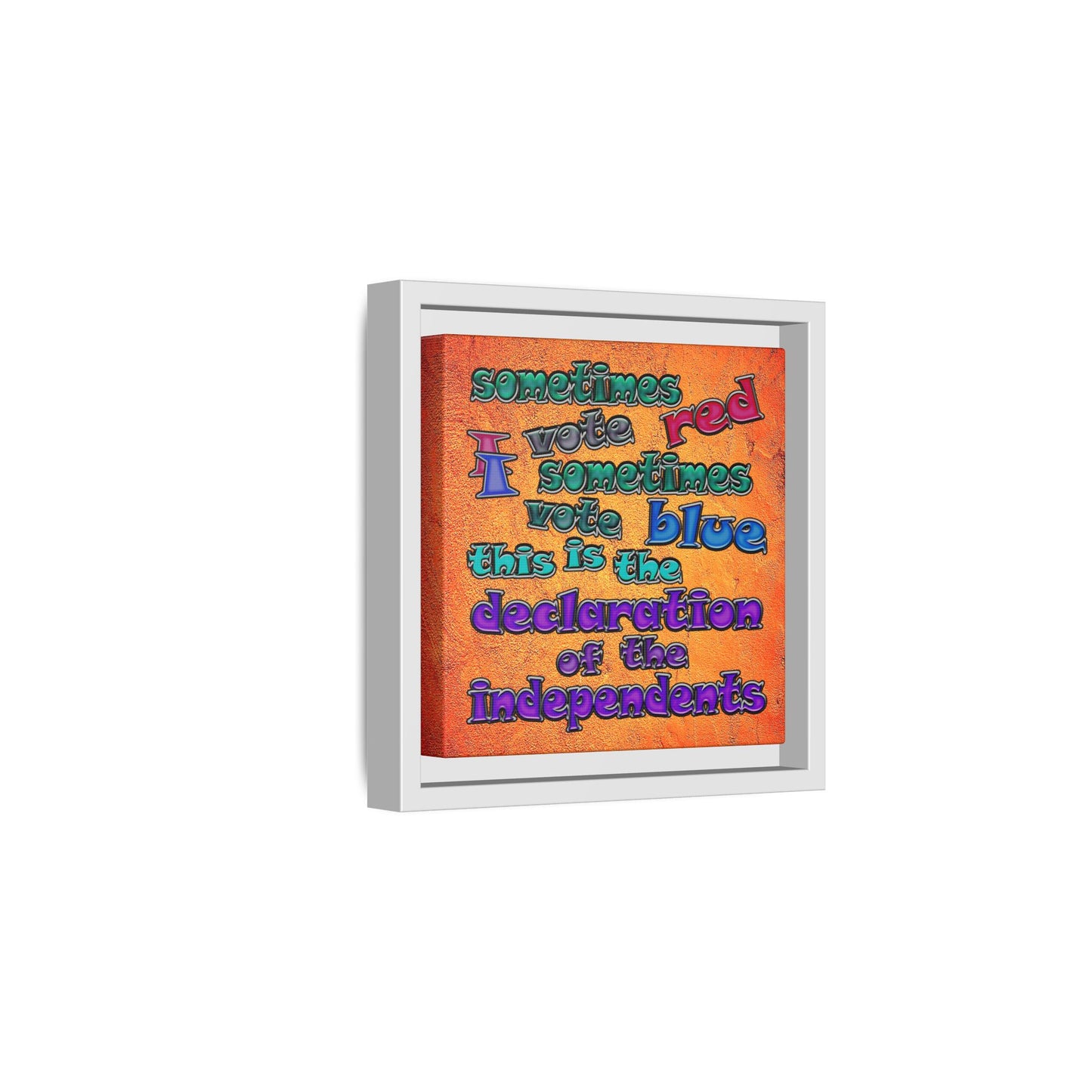 declaration of the independents - framed canvas art (burnt orange)
