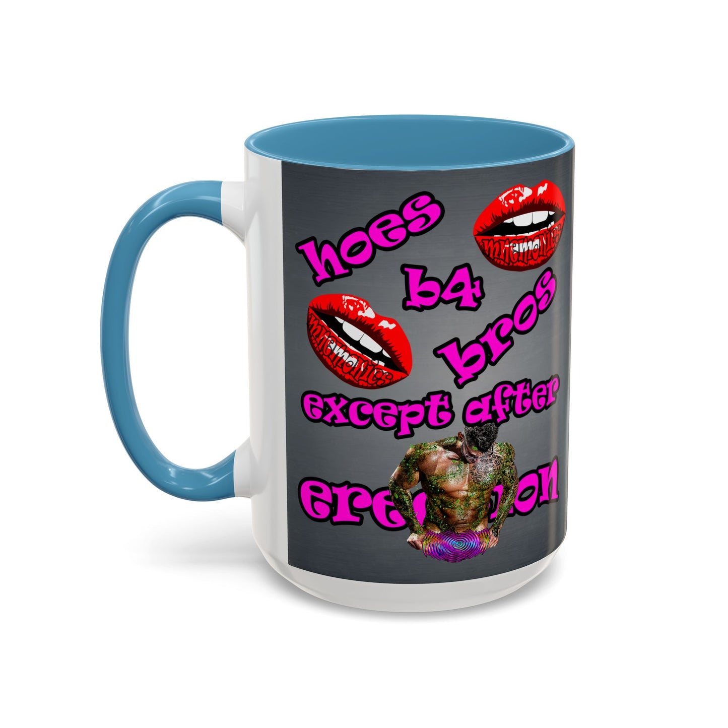 hoes b4 bros - Accent Mug (grey-light grey)