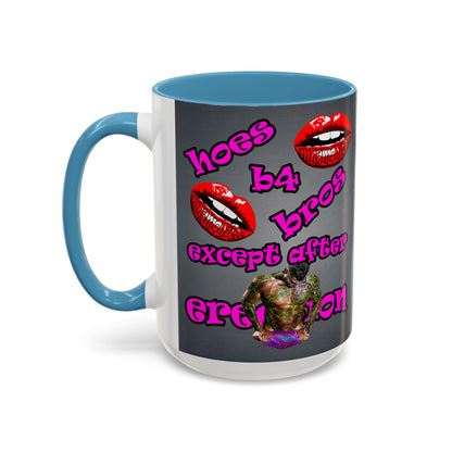 hoes b4 bros - Accent Mug (grey-light grey)