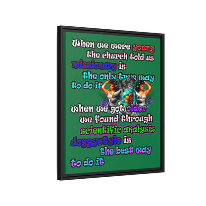 doggystyle - framed canvas art (dark green)