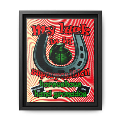 my luck - framed canvas art (yellow-orange wave)