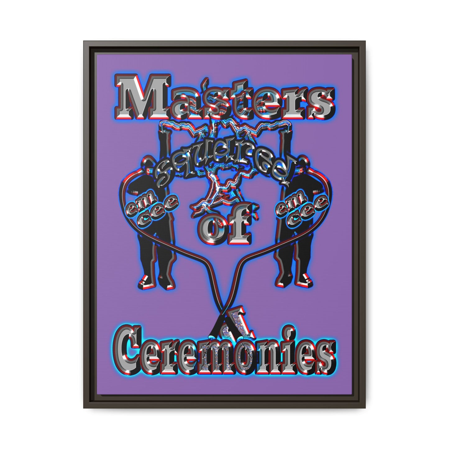 em cee squared - framed canvas art (light purple)