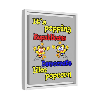 popping like popcorn - framed canvas art (light grey)