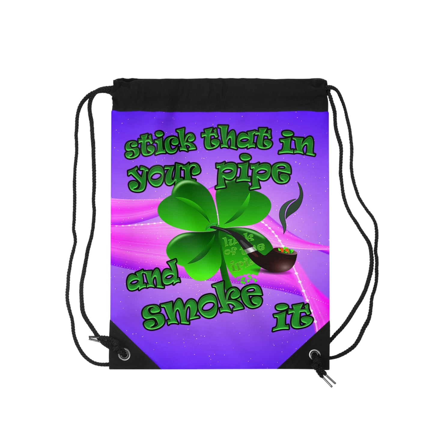 celtics logo - Drawstring Bag (purple-pink wave)