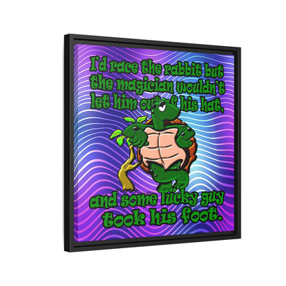 turtle race - framed canvas art (purple wave)