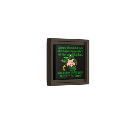 turtle race - framed canvas art (black)