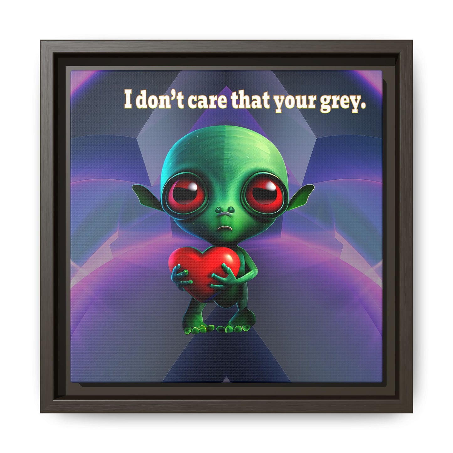 I don't care that your grey - framed canvas art (grey-pink wave)