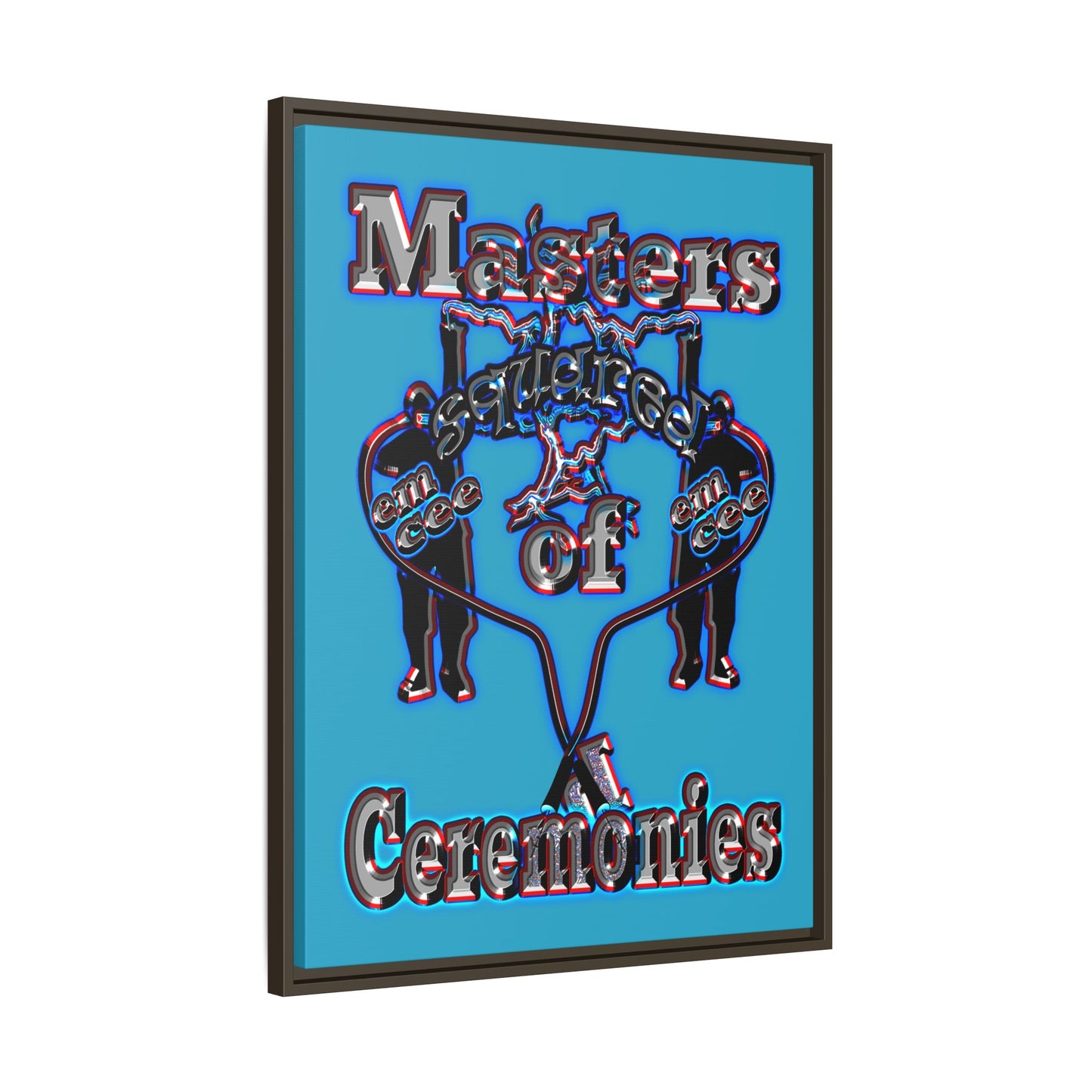 em cee squared - framed canvas art (turquoise)