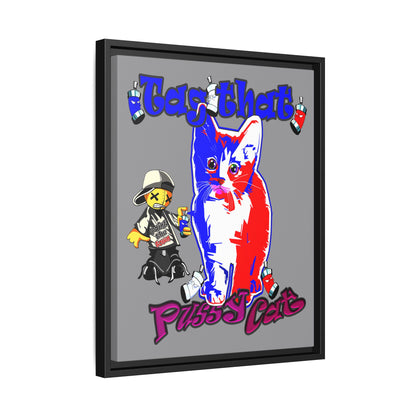 tag that - framed canvas art (grey)