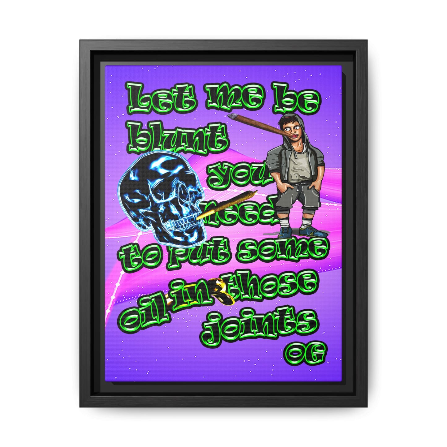 og - framed canvas art (purple-pink wave)