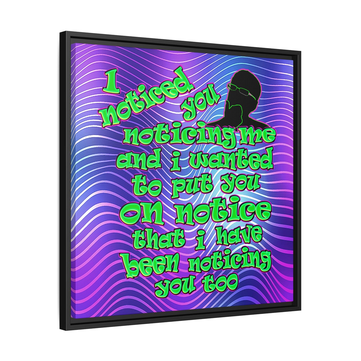 noticed you noticing - framed canvas art (purple wave)