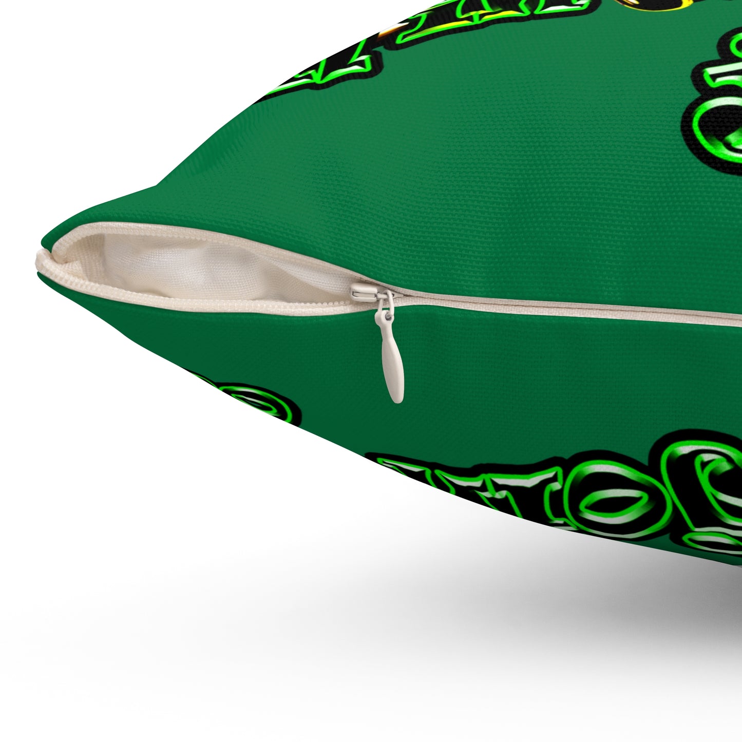 og - Spun Polyester Square Pillow - (dark green)