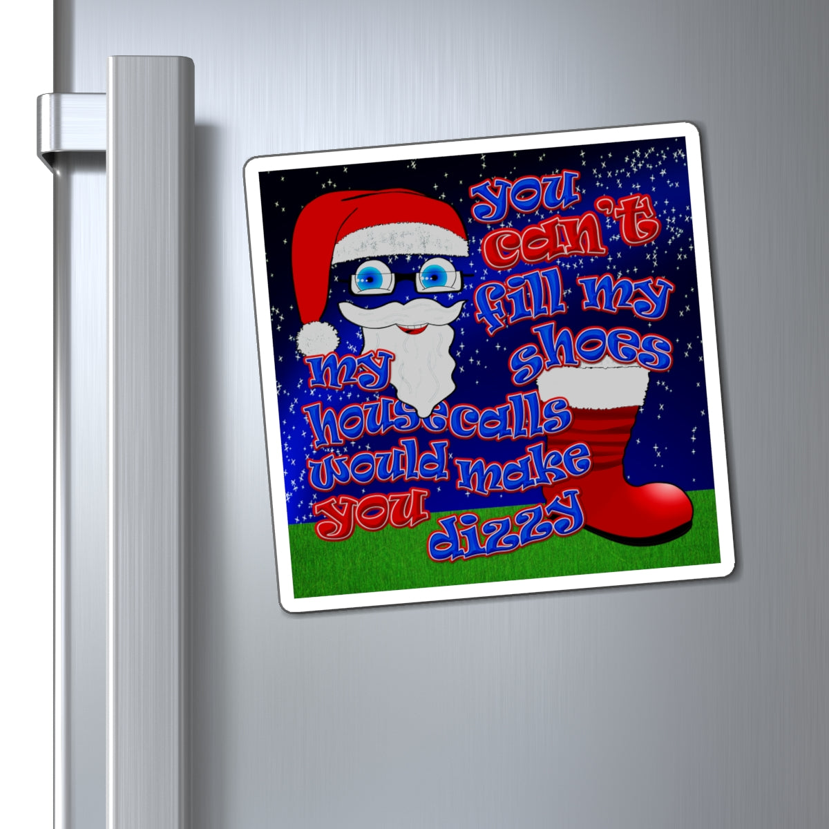 santa's shoes - Magnets - ('snoops' background)