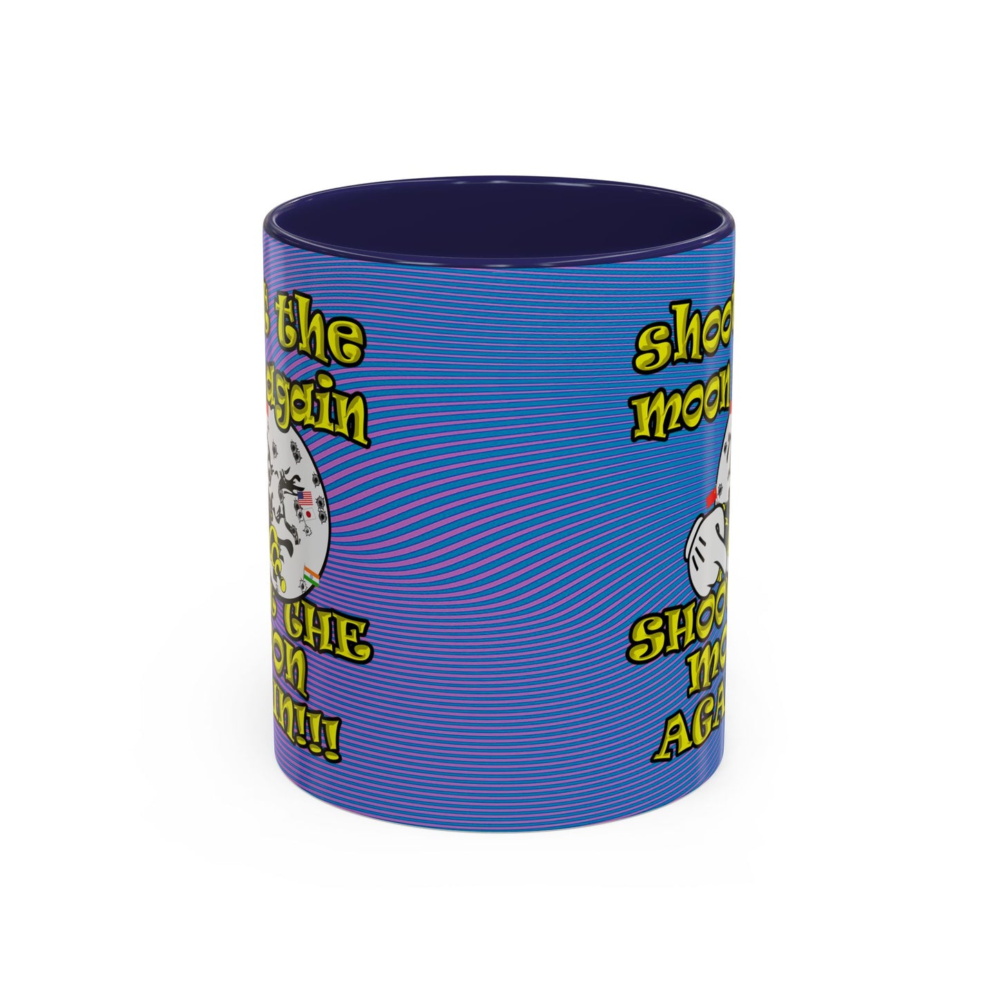 shoot the moon again - Accent Mug (light blue-purple wave)
