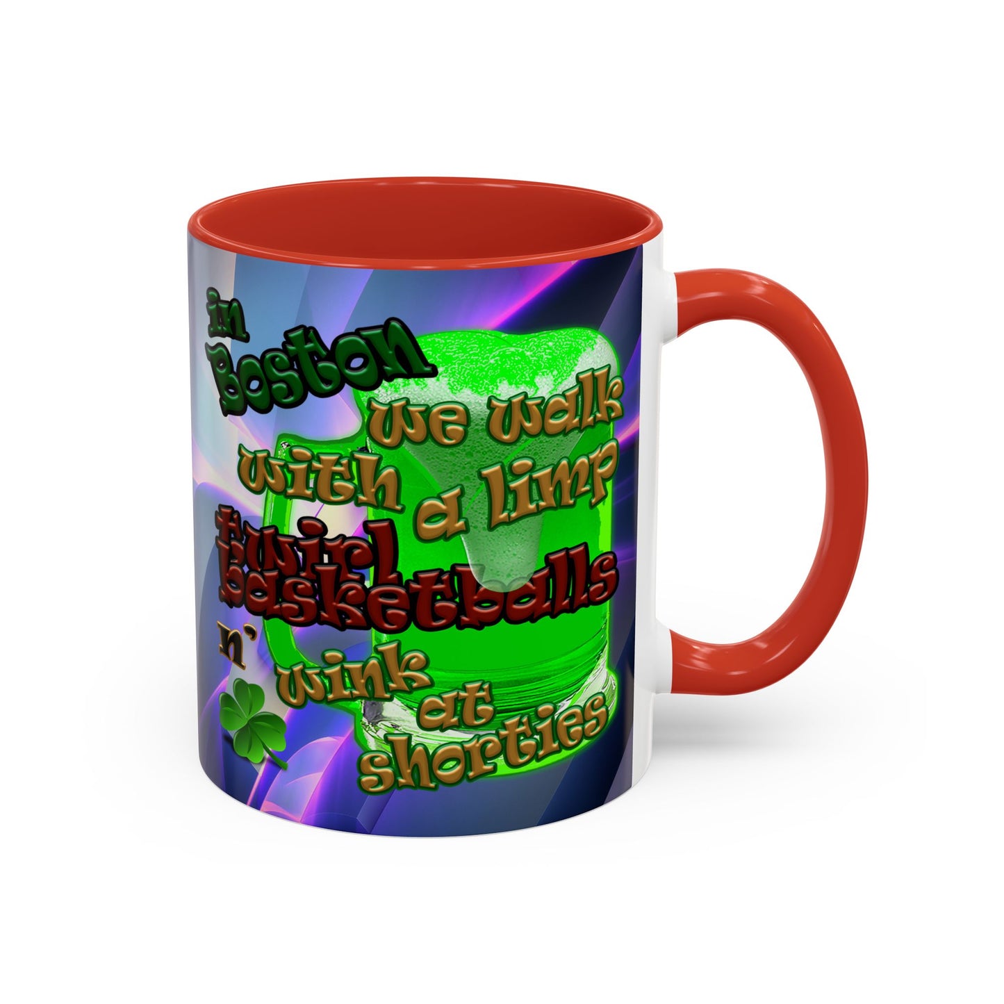 celtics logo - Accent Mug (grey-pink wave)