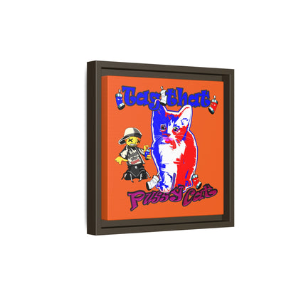 tag that - framed canvas art (orange)