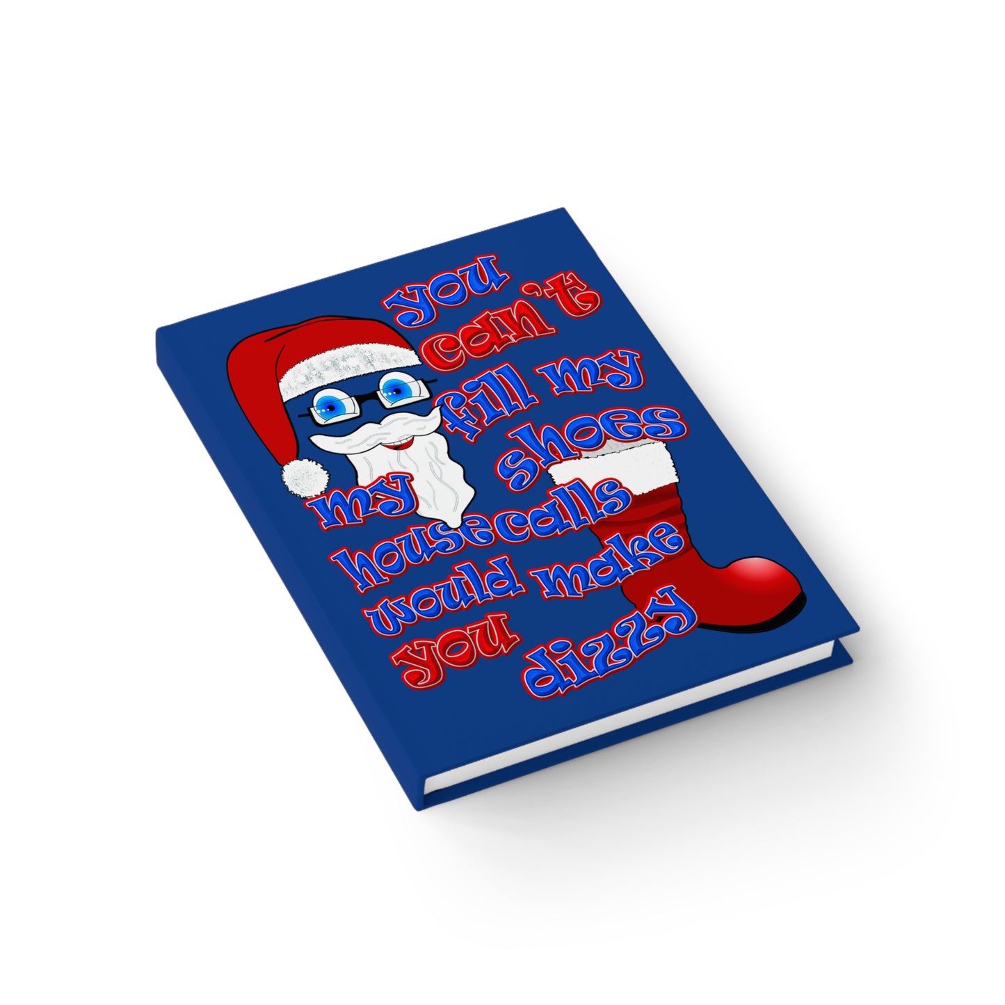 santa's shoes - journal-lined (dark blue)
