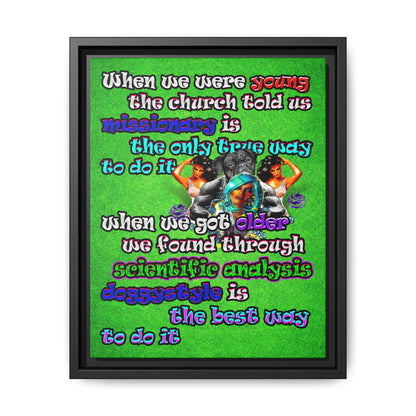 doggystyle - framed canvas art (green turf)