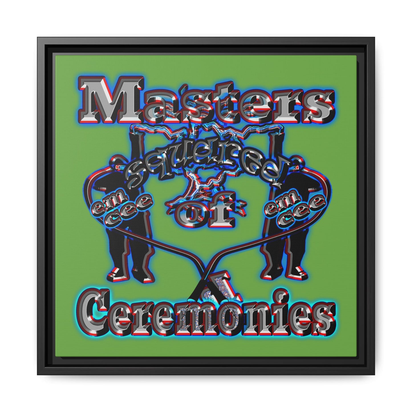 em cee squared - framed canvas art (green)