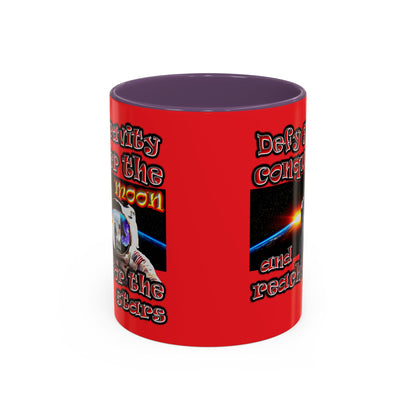 defy conquer reach - Accent Mug (red)
