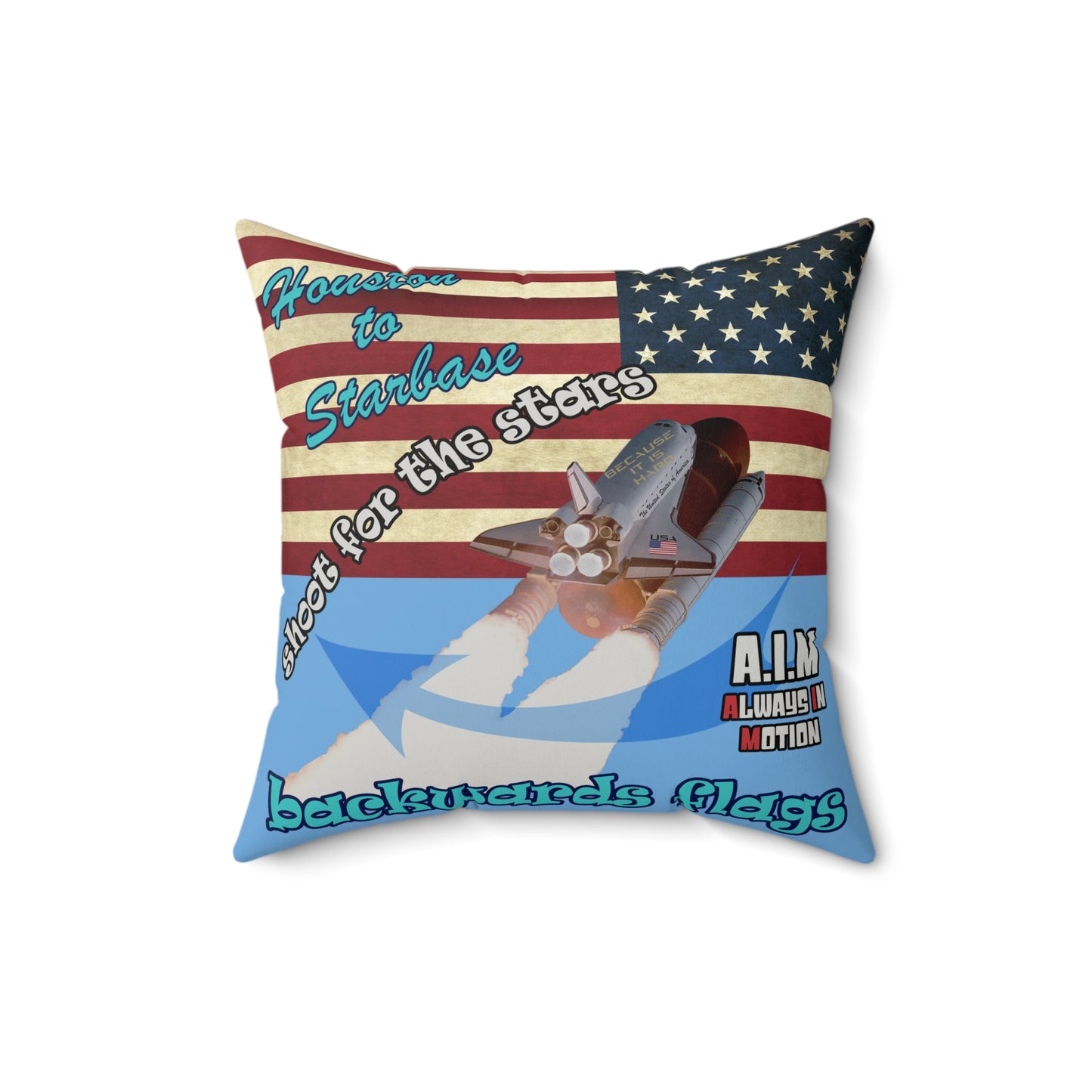 shoot for the stars - Faux Suede Square Pillow - (light blue)