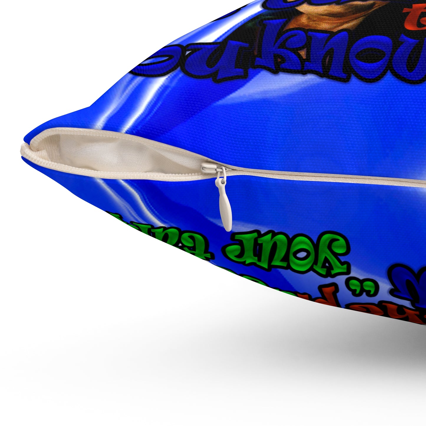 high noon - Spun Polyester Square Pillow - (blue-white wave)