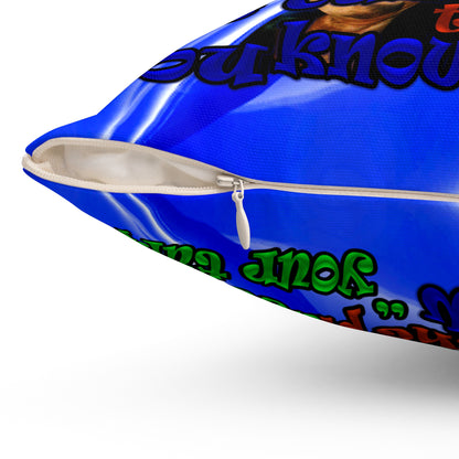 high noon - Spun Polyester Square Pillow - (blue-white wave)
