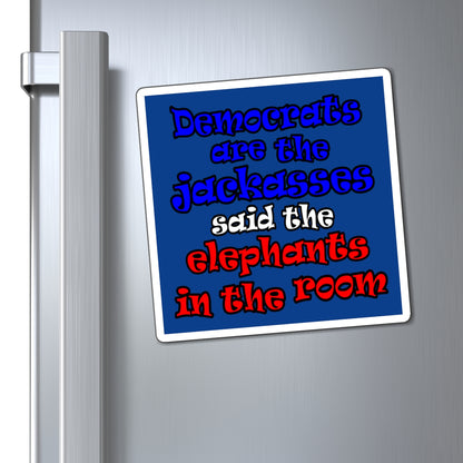 donkeys and elephants - Magnets - (dark blue)