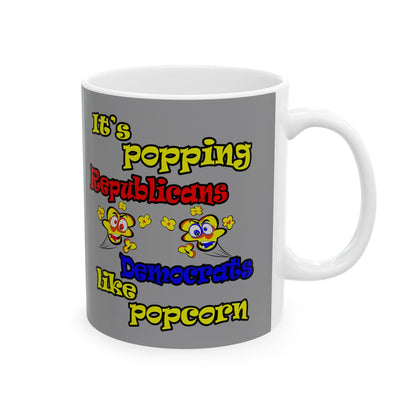 popping like popcorn - White Mug (grey)