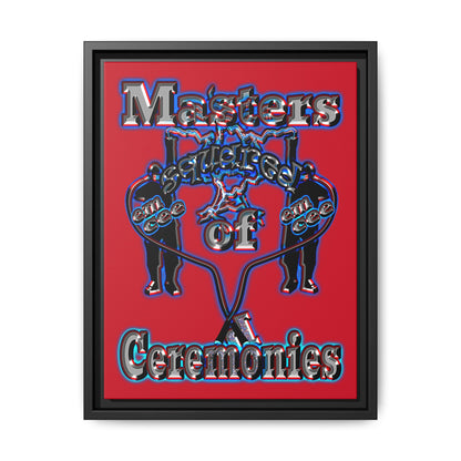 em cee squared - framed canvas art (dark red)