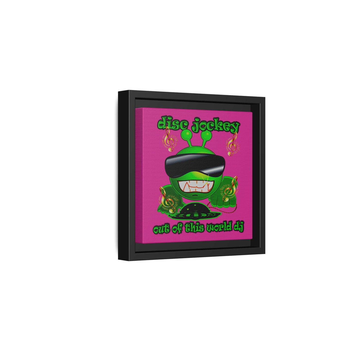 disc jockey - framed canvas art (pink)