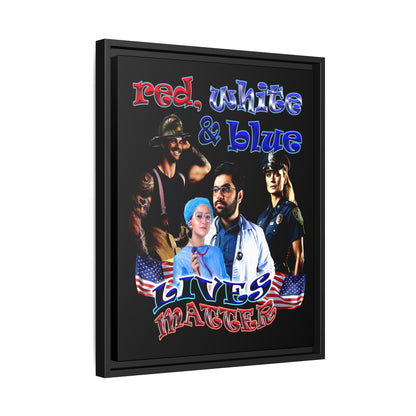 rw&b lives matter - framed canvas art (black)