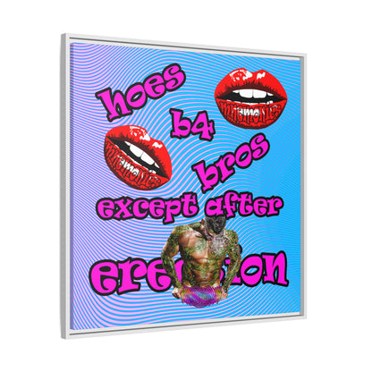 hoes b4 bros - framed canvas art (light blue-purple wave)
