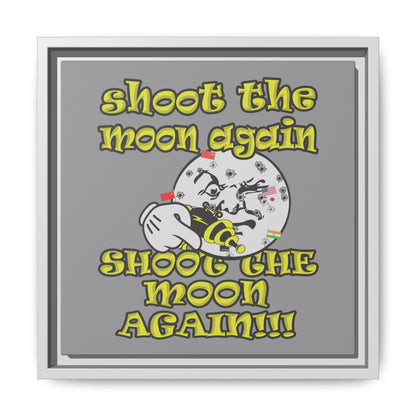 shoot the moon again - framed canvas art (grey)