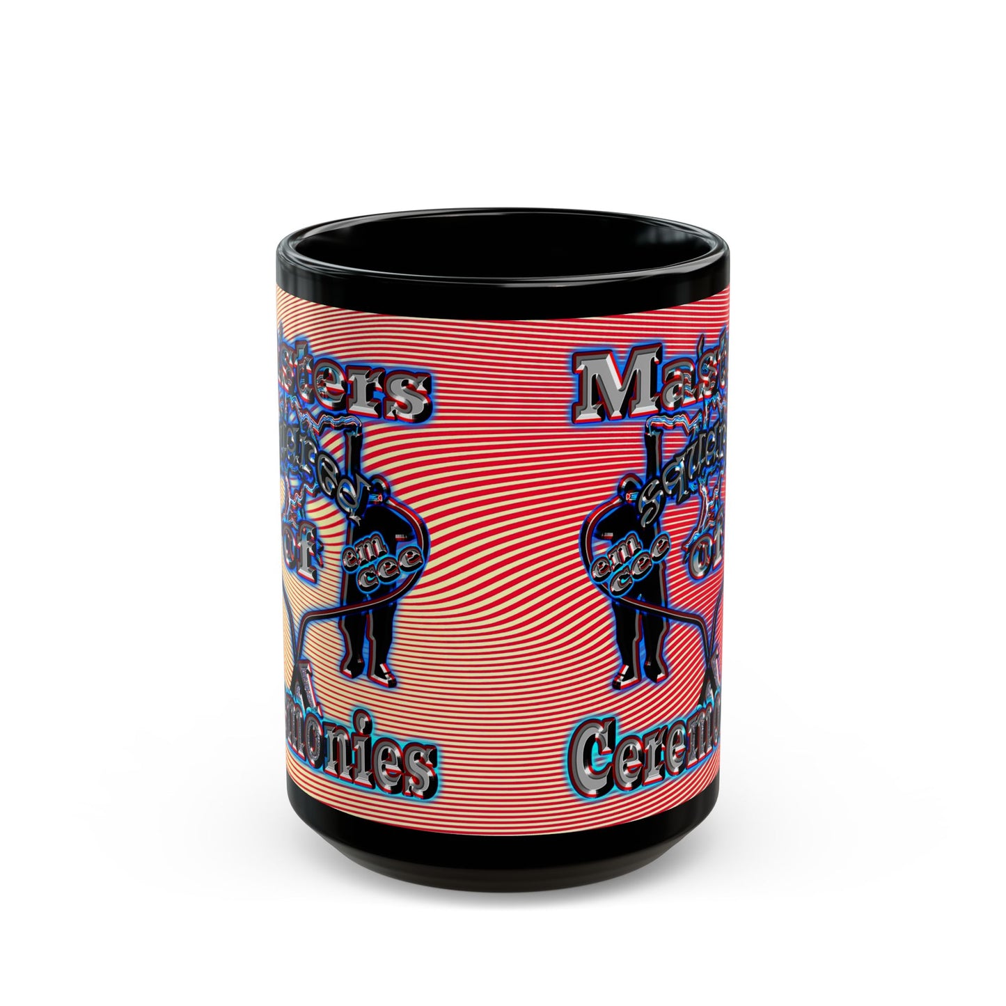em cee squared - Black Mug (yellow-orange wave)