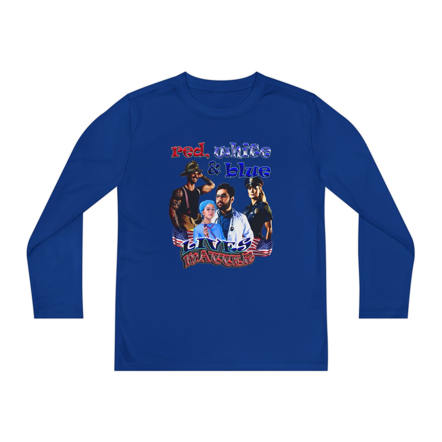 rw&b lives matter - Youth Long Sleeve Competitor Tee