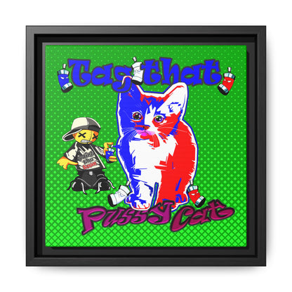 tag that - framed canvas art (logo green)